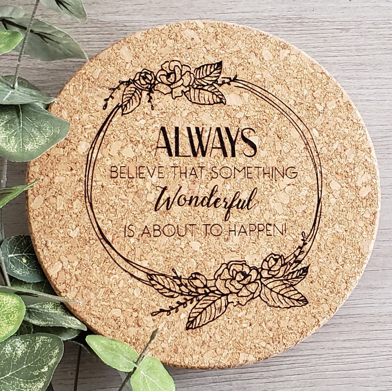 Laser Engraved Cork Trivet Hot Pad