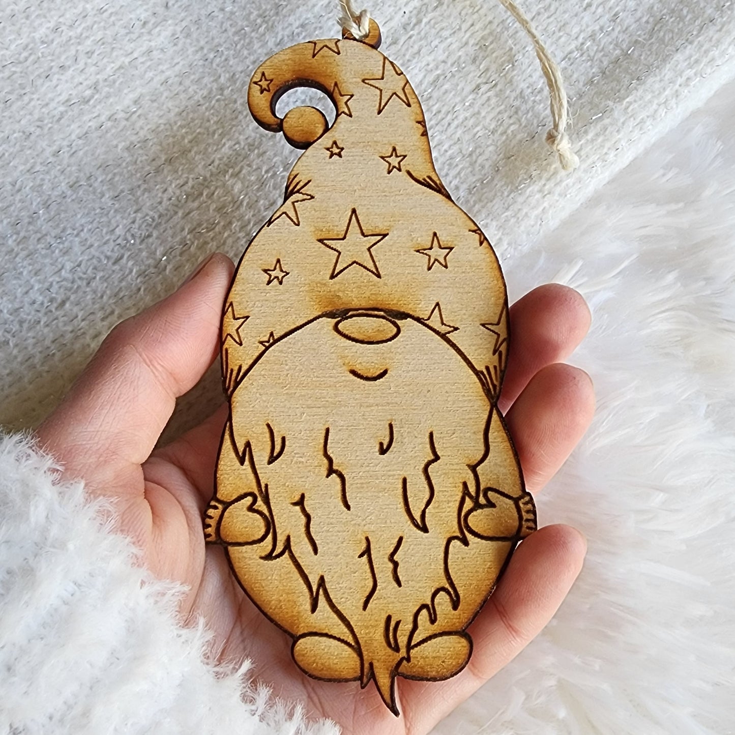 Gnome Ornament Laser Engraved