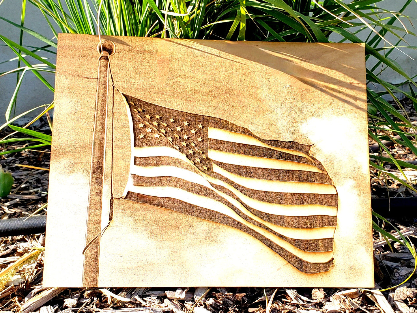 American Flag Laser Engraved Art