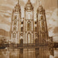 Salt Lake City Utah LDS Temple Reflection Pool Original Wooden Laser Engraved Art