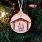 Mary, Joseph, and Baby Jesus Manger Nativity Scene Laser Engraved Wooden Ornament