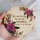 "You Are His Child" Laser Engraved Floral Round